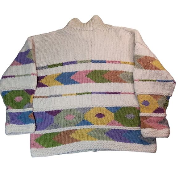 Quichua Village Wool Sweater M-XL Art Aztec Floral Lagenlook Amano Style EUC - Picture 2 of 9